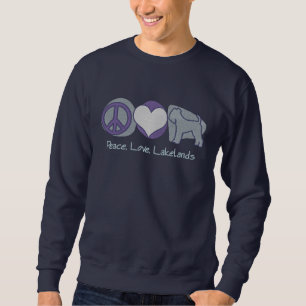 Frieden, Liebe, Lakelands Besticktes Sweatshirt