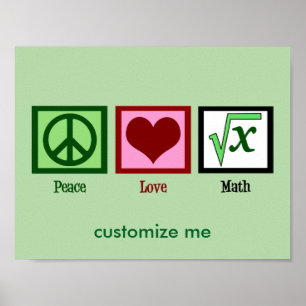 Frieden Liebe Mathe Custom Poster