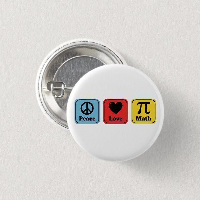 Frieden Liebe Mathe-Lehrer-Geschenke für Männer Fr Button (Vorne & Hinten)