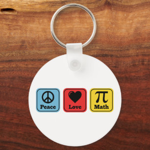 Frieden Liebe Mathe-Lehrer-Geschenke für Männer Fr Schlüsselanhänger