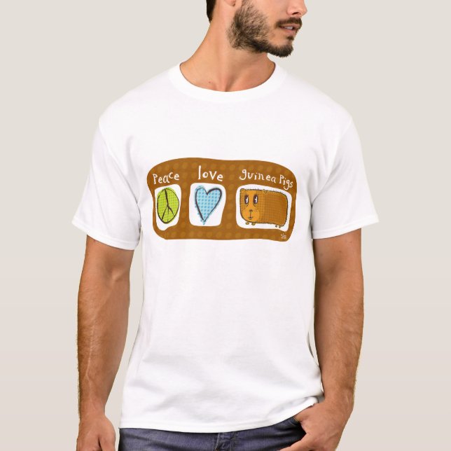 Frieden, Liebe, Meerschweinchen 2 T-Shirt (Vorderseite)