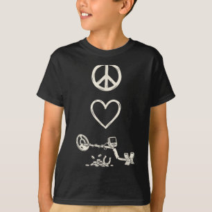Frieden Liebe Metalldetektor Schatzmünze T-Shirt