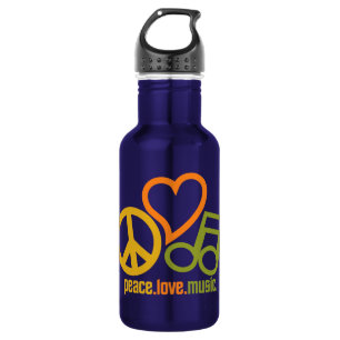 Frieden-Liebe-Musik - wählen Sie Farbe Trinkflasche
