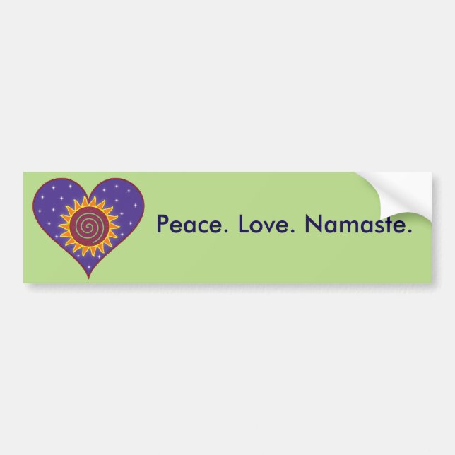 Frieden. Liebe. Namaste. Autoaufkleber (Vorne)