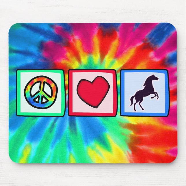 Frieden, Liebe, Pferde Mousepad (Vorne)