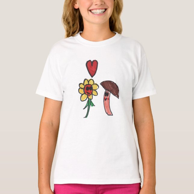 Frieden LIEBE! & Pflanze T-Shirt (Vorderseite)