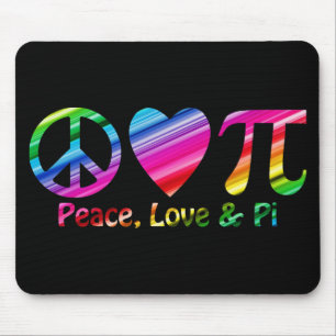 Frieden, Liebe, Pi Rainbow Mousepad