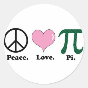 Frieden Liebe Pi Runder Aufkleber