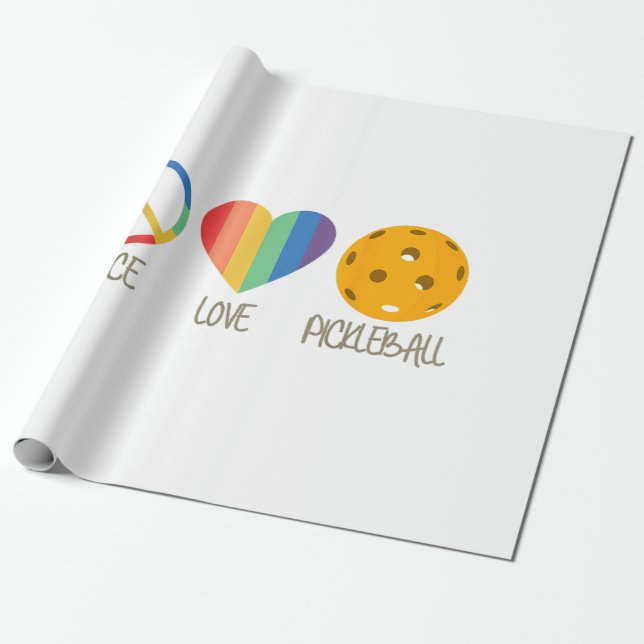 Frieden Liebe Pickleball  Geschenkpapier (Ungerollt)