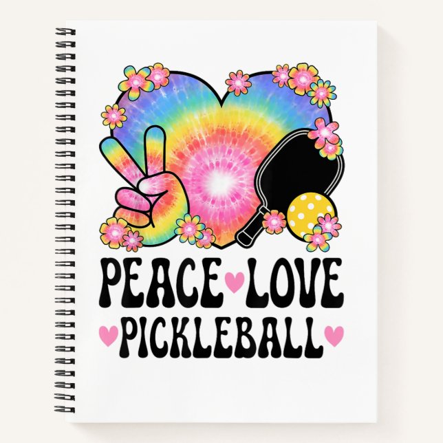 Frieden Liebe Pickleball Notizbuch (Vorderseite)