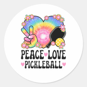 Frieden Liebe Pickleball Runder Aufkleber