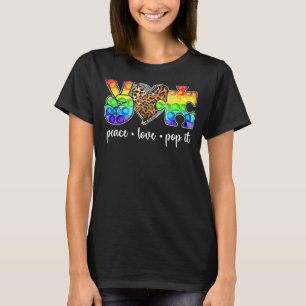 Frieden Liebe Pop It Puzzle Unterstützt Autismus-B T-Shirt