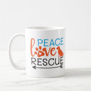 Frieden Liebe Rettungshunde Kaffeetasse