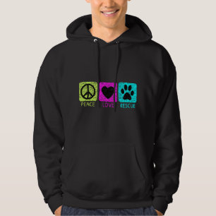 Frieden Liebe Rettungshunde Retro abgenutztes Graf Hoodie