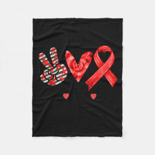 Frieden Liebe Rotes Band Blut Überlebender Design Fleecedecke