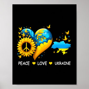 Frieden Liebe S Ukraine Friedenszeichen Sonnenblum Poster