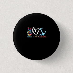 Frieden Liebe Schifffahrt Floating Ocean Gefärbte Button