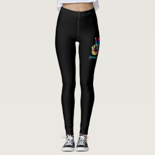Frieden Liebe Schifffahrt Floating Ocean Gefärbte Leggings