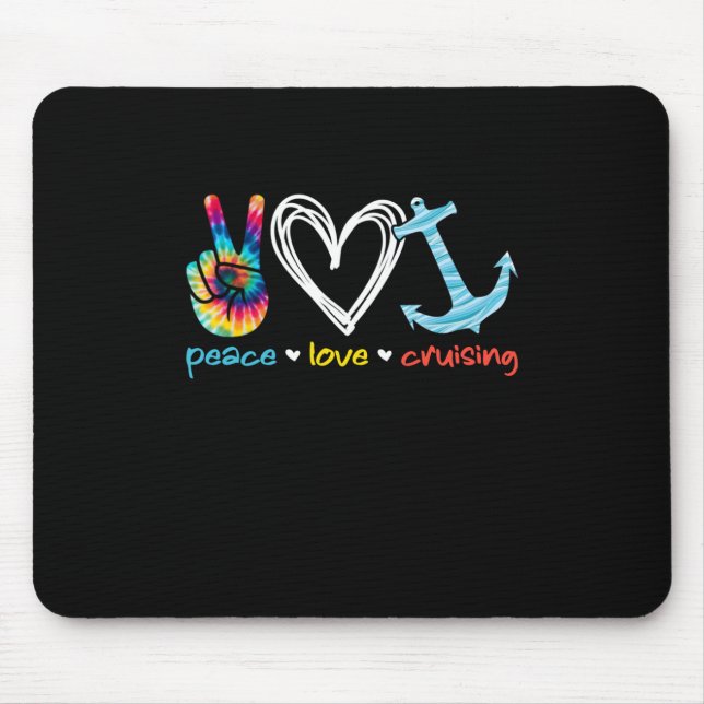 Frieden Liebe Schifffahrt Floating Ocean Gefärbte  Mousepad (Vorne)