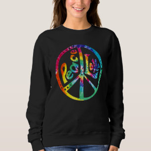 FRIEDEN LIEBE Schild 60er 70er Tie Dye Hippie Kost Sweatshirt