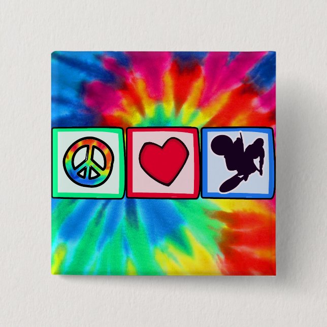 Frieden, Liebe, Schmutz-Fahrrad Button (Vorderseite)
