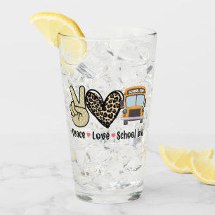 Frieden, Liebe, Schulbus Glas