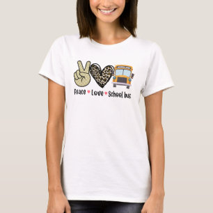 Frieden, Liebe, Schulbus T-Shirt