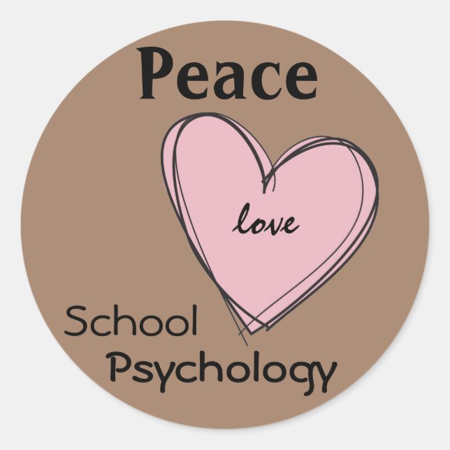 Frieden, Liebe, Schulpsychologie-Aufkleber Runder Aufkleber (Vorderseite)
