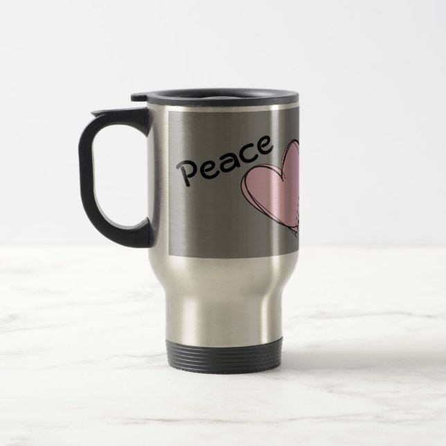 Frieden, Liebe, Schulpsychologie-Reise-Tasse Reisebecher (Links)