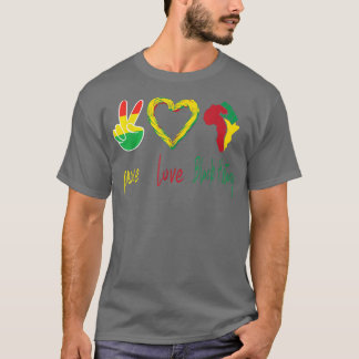 Frieden, Liebe, Schwarze Geschichte Monat Schwarze T-Shirt