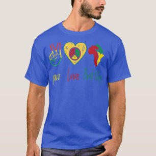 Frieden, Liebe, Schwarzgeschichte Monat Schwarzer  T-Shirt