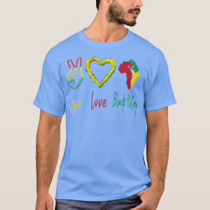 Frieden, Liebe, Schwarzgeschichte Monat Schwarzer T-Shirt