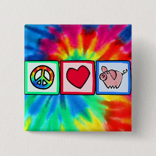 Frieden, Liebe, Schweine Button