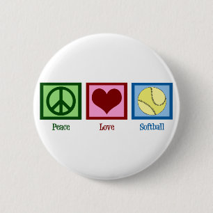 Frieden Liebe Softball Button