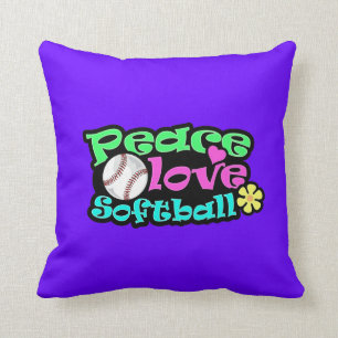 Frieden, Liebe, Softball Kissen