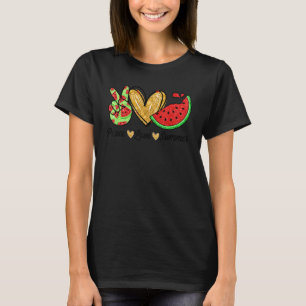 Frieden Liebe Sommer Wassermelone Frucht Kühl Somm T-Shirt