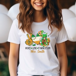✌️ Frieden, Liebe, St. Patrick's Day! Personalisie T-Shirt