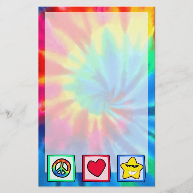 Frieden, Liebe, Sterne Briefpapier (Vorderseite)