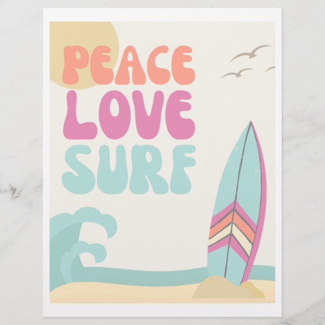 Frieden, Liebe, Surf-Zeichen | Signatur für Surf-P (Vorderseite)