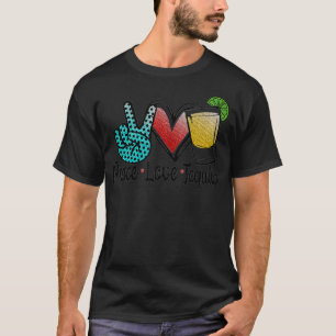 Frieden Liebe Tequila Farbe Cinco De Mayo Trinken  T-Shirt