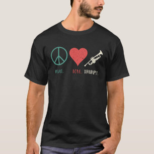 Frieden Liebe Trompete Cool Trompeter T-Shirt