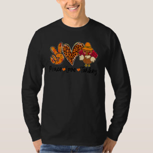Frieden Liebe Truthahn Herbst Stimmung Grusel Sais T-Shirt