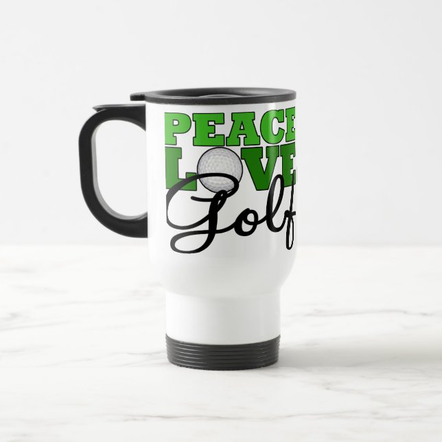 Frieden, Liebe u. Golf Reisebecher (Links)