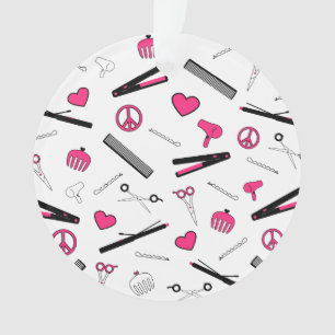 Frieden, Liebe u. Haar-Zusätze (Rosa) Ornament