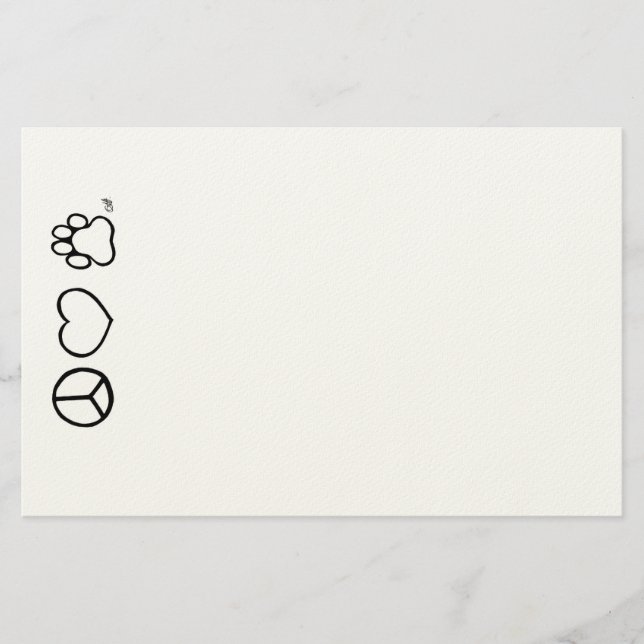 Frieden, Liebe u. Hunde Briefpapier (Vorderseite)