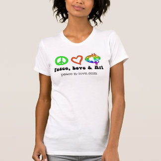 Frieden, Liebe u. Kunst-Zeichen-T - Shirt