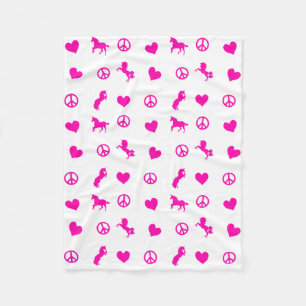 Frieden, Liebe u. rosa Unicorns, auch! Fleecedecke