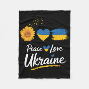 Frieden Liebe Ukraine Sonnenblume Flagge Steh Mit  Fleecedecke