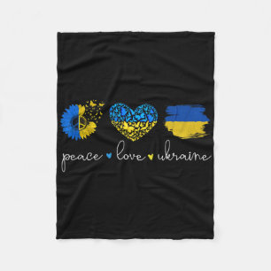 Frieden Liebe Ukraine Ukrainische Flaggenfarben Uk Fleecedecke
