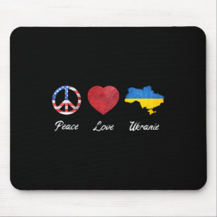 Frieden Liebe Ukraine USA-Flagge Ukraine-Flagge Mousepad